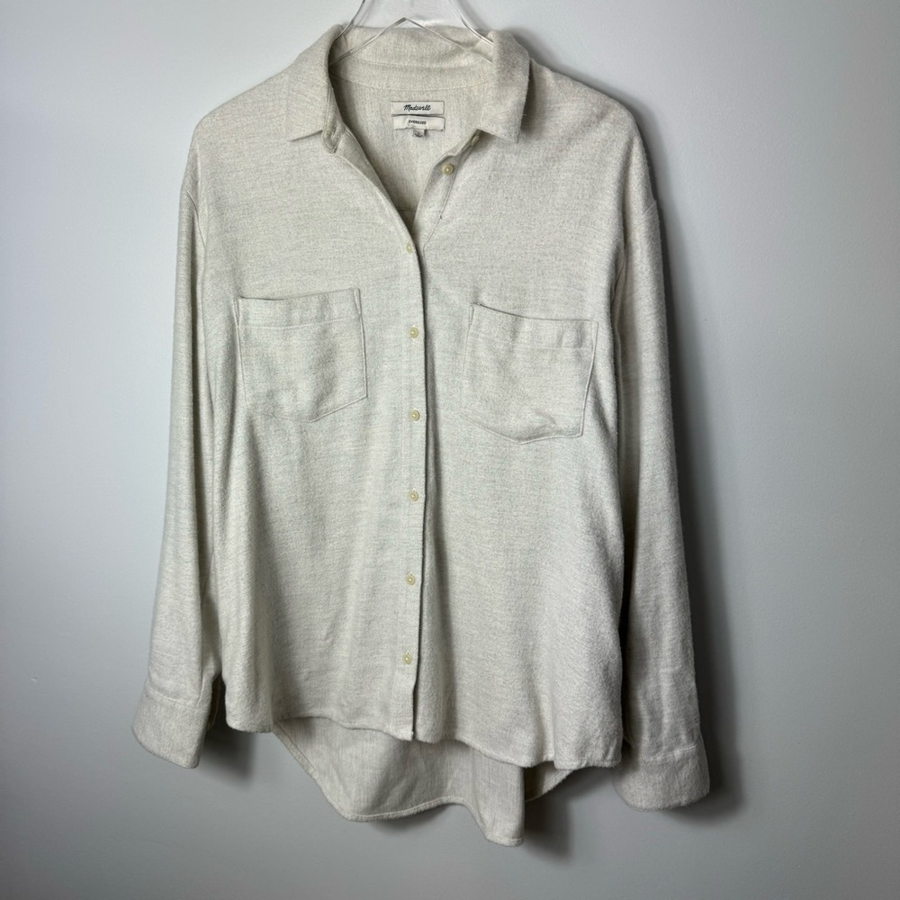 Madewell Flannel Oversized Ex-Boyfriend Shirt size Large 1851